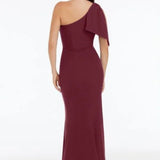 Dress The Population Georgina One Shoulder Burgundy Maxi Dress