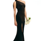 Dress The Population Georgina One Shoulder Black Dress
