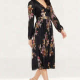 Dress The Population Holly Black Multi Midi Dress