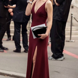 Dress The Population Iris Maxi Dress in Burgundy