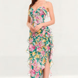 Dress The Population Josefina Pine Multi Midi Dress
