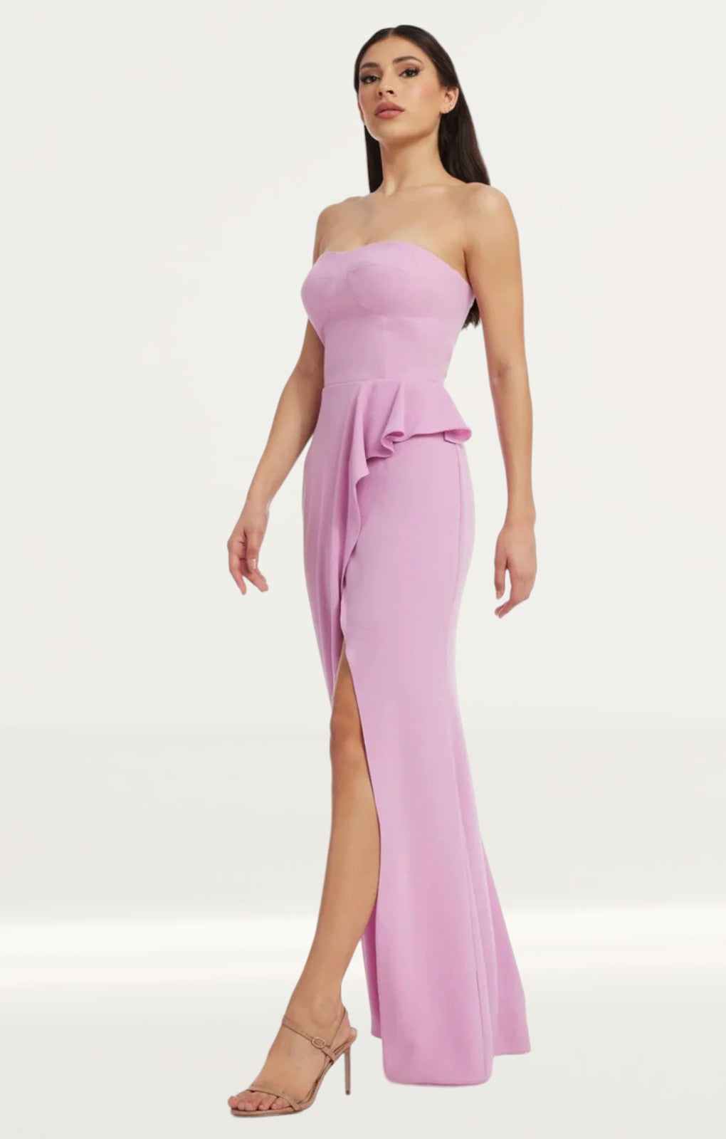 Rent Dress The Population Kai Ruffle Lavender Maxi Dress | Hirestreet Rent Dress The Population Kai Ruffle Lavender Maxi Dress | Hirestreet