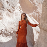 Dress The Population Lucille Maxi Dress in Burnt Orange