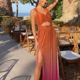 Dress The Population Meredith Orange Cutout Maxi Dress