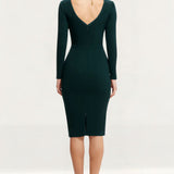 Dress The Population Nadia Green Pine Midi Dress
