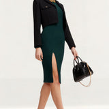 Dress The Population Nadia Green Pine Midi Dress