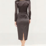 Dress The Population Pamela Mocha Midi Dress