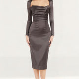 Dress The Population Pamela Mocha Midi Dress