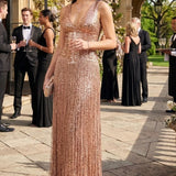 Dress The Population Reign Gold Maxi Dress