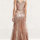 Dress The Population Reign Gold Maxi Dress