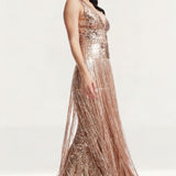 Dress The Population Reign Gold Maxi Dress