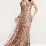 Dress The Population Reign Gold Maxi Dress