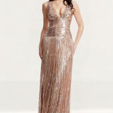 Dress The Population Reign Gold Maxi Dress