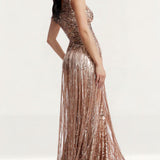 Dress The Population Reign Gold Maxi Dress