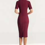 Dress The Population Ruth Burgundy Midi Dress