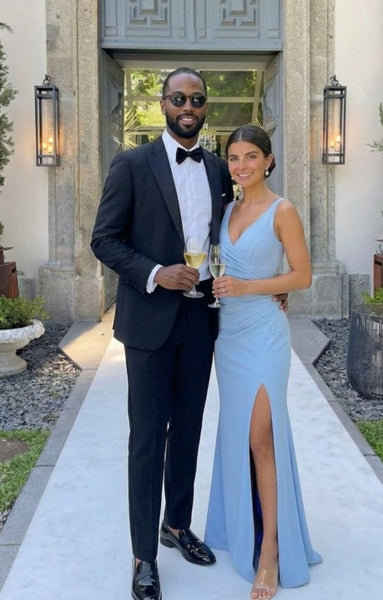 dress the population jordan v neck ruched fitted maxi dress Rent Dress The Population Sky Blue Jordan Maxi Dress