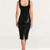 Dress The Population Sloane Black Sequin Midi Dress
