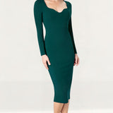 Dress The Population Sonia Green Pine Midi Dress