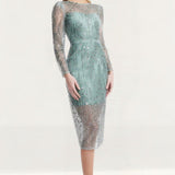 Dress The Population Sophia Sage Multi Midi Dress