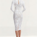 Dress The Population Sophia White-Nude Midi Dress