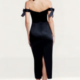 Dress The Population Verona Black Midi Dress