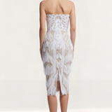 Dress The Population Viviana White-Nude Midi Dress