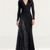 Dress The Population Winnie Black Multi Maxi Dress