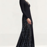 Dress The Population Winnie Black Multi Maxi Dress