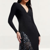 Dress The Population Winnie Black Multi Maxi Dress
