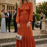 Dress The Population Lucille Maxi Dress in Burnt Orange