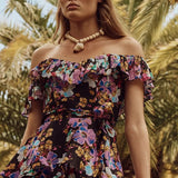 Talulah Evolet Floral Tiered Midi Dress