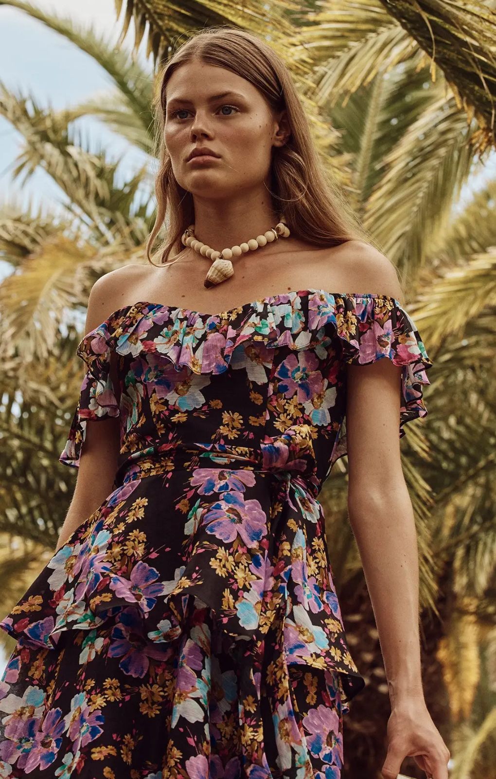 Talulah Evolet Floral Tiered Midi Dress Talulah Evolet Floral Tiered Midi Dress