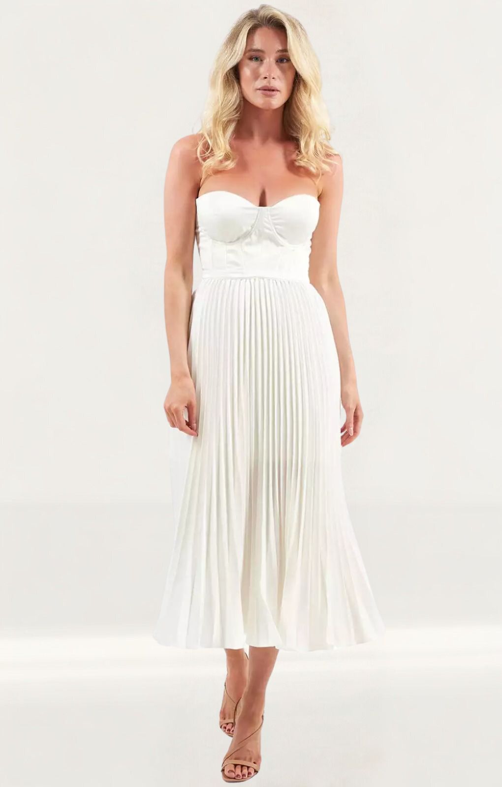 Elle Zeitoune White Milan Midi Dress