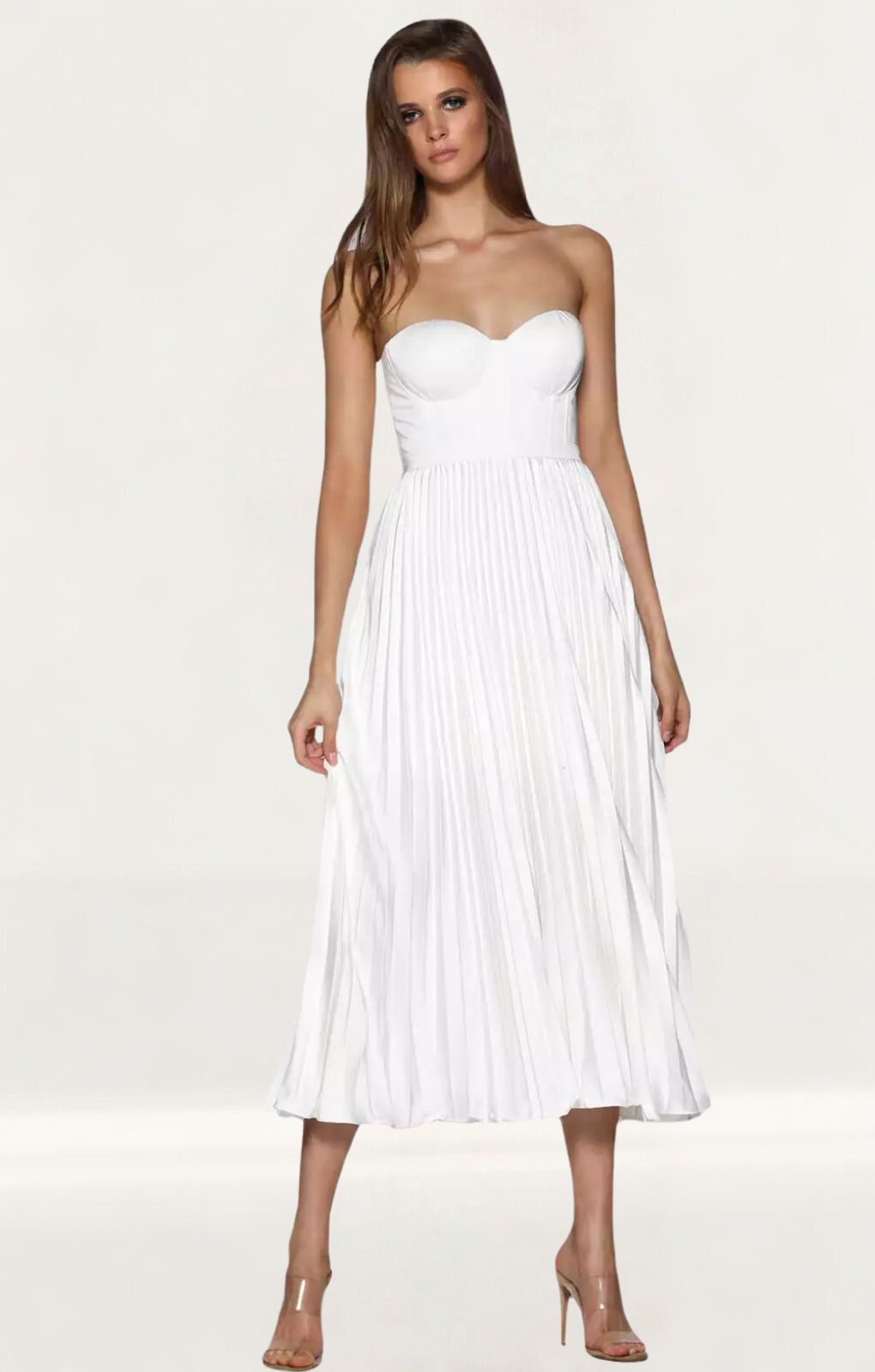 Elle Zeitoune White Milan Midi Dress