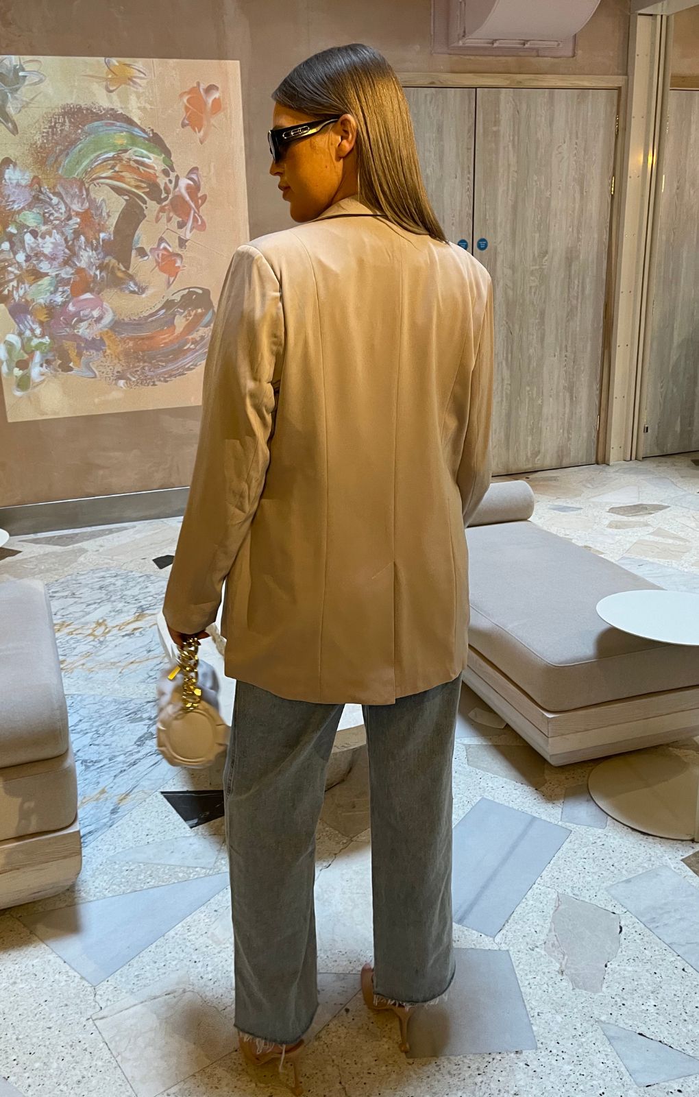 Glamorous Curve Stone Double Breasted Blazer