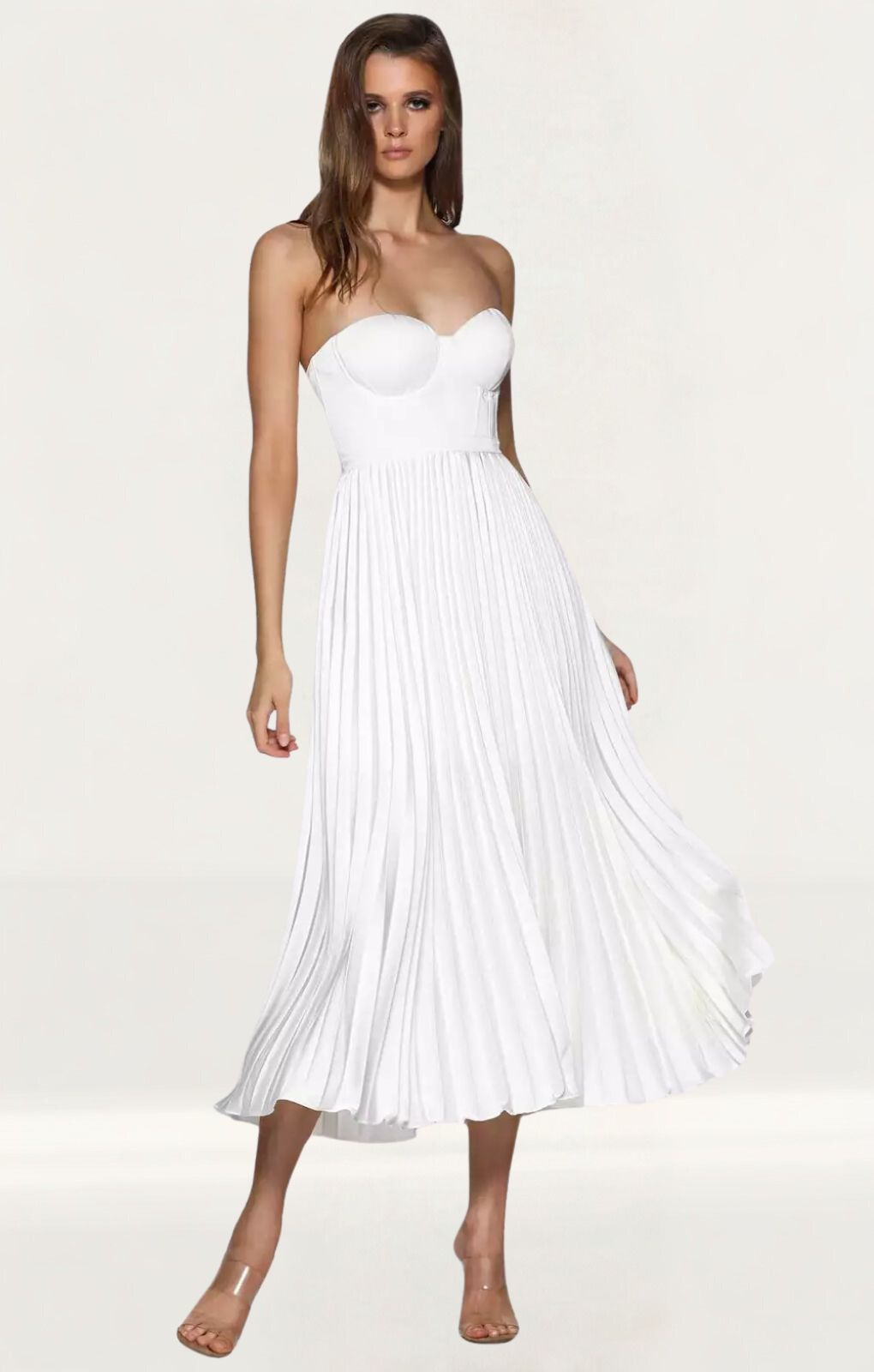 Elle Zeitoune White Milan Midi Dress