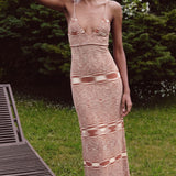 Emory Park Space Dye Slinky Knitted Maxi Dress In Cognac