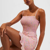 French Connection Stacie Daisy Pink Strappy Mini Dress