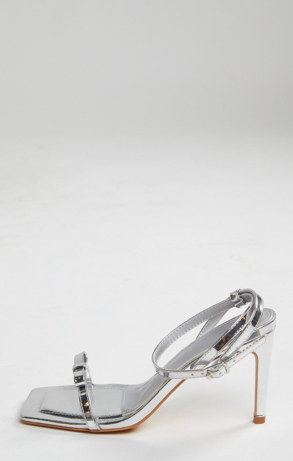 Glamorous Silver Strappy Bow Barely There Heels