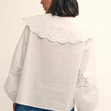 Nobody's Child Fearne Cotton White Peter Pan Collar Broderie Blouse