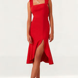 Finders Keepers Red Midi With Thigh Split