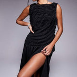 Forever New Drop Waist Maxi Dress in Black