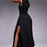 Forever New Drop Waist Maxi Dress in Black