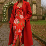 Forever New Split Maxi Dress In Red Floral