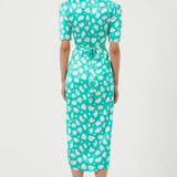 French Connection Aimee Inu Front Slit Dress Peacock Green