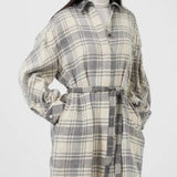 French Connection Arla Flannel Belted Shirt Dress