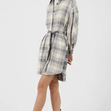 French Connection Arla Flannel Belted Shirt Dress