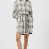 French Connection Arla Flannel Belted Shirt Dress