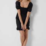 French Connection Armina Organic Black Poplin Mini Dress