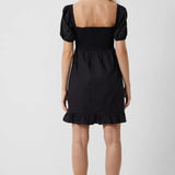 French Connection Armina Organic Black Poplin Mini Dress